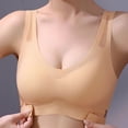 thumbnail image 2 of ByworldtasicNo Boundaries Womens Seamless Wireless Bra Wide Shoulder Strap V Neck Padded Support Bra Closure Daily Breathable Bra, 2 of 6