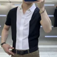 thumbnail image 2 of Camisas para hombre Camisa negra de manga corta para hombre de negocios Hipster Novedades en moda Hombre 2024 Trendyol Elegante I Asia Tops Estética Venta, 2 of 5