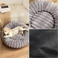 thumbnail image 4 of Btomtd High Weight Plush Pet Beds with Long Hair, Round Winter Comfortable Warm Dog Bed and Cat Bed, Soft and Cozy Pet Mat for Cold Weather, Gray, 4 of 7