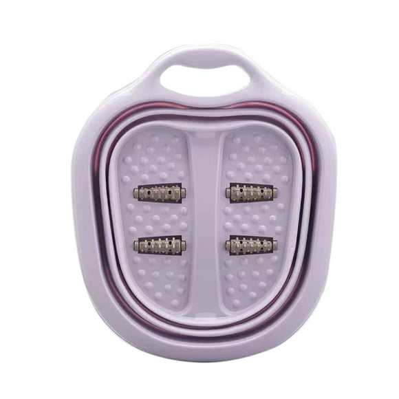 Foot Soak Bath Tub Foot Soak Massage Bucket Foot Bath Massage Tub Foot Soaking Bath Basin Foldable Portable Roller Design Massage Bucket For Relieving Feet Pain AchesPurple