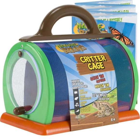 Nature Bound Toys Critter Cage Bug Catcher et kit d'habitat, filet anti-insectes et livret d'activités, vert, pour enfants, 21,6 x 14,5 x 20,3 cm, utilisation intérieure et extérieure