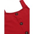 thumbnail image 3 of Oudiya Girls Spaghetti Strap Button Down Midi Sleeveless Dress A-Line Twirly Skater Dress Solid with Pockets Red for 3-5Y, 3 of 7