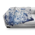thumbnail image 3 of Abstract Soft Flannel Fleece Throw Blanket, Silhouette of Summer Wildflowers Blooms Grass Garden Foliage Illustration, Cozy Plush for Indoor and Outdoor Use, 60" x 80", Blue White, by Ambesonne, 3 of 6