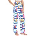 thumbnail image 2 of FORMRS Women's Pajama Pants with Pockets Soft Comfy Loungewear Sleep Bottom, Sizes S-2XL, Blue Hand Drawn Sailboats, 2 of 8