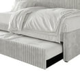 thumbnail image 4 of Castle Place Plush Corduroy Velvet Upholstered Twin Daybed with Trundle, Light Grey, 4 of 7