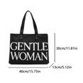 thumbnail image 2 of Bolso de hombro de lona para mujer, bolso de mano sencillo con estampado de letras, bolso hobo elegante, 2 of 9