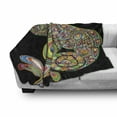 thumbnail image 3 of Psychedelic Soft Flannel Fleece Throw Blanket, Pop Art Chameleon with Elements Original Reptile Graphic Artwork Print, Cozy Plush for Indoor and Outdoor Use, 70" x 90", Multicolor, by Ambesonne, 3 of 6
