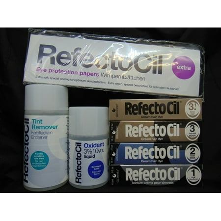 Refectocil Kit Tint Remove + Oxidant 3% + Cream Hair Dye 1 2 3 3.1 + Eye Protection (Best Way To Remove Hair Dye)