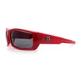 thumbnail image 6 of Mens Lucky Charm Horse Shoe Emblem 90s Sport Wrap Plastic Sunglasses Red, 6 of 8