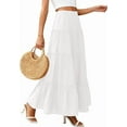 thumbnail image 4 of PRETTYGARDEN Women's Tiered Maxi Skirt Summer Spring Fashion High Waisted Long Flowy Casual Boho Beach Vacation Clothes, 4 of 10
