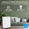 thumbnail image 2 of Shinco 80 Pints 5000 Sq.Ft Dehumidifier with Drain Hose and WiFi in White, 2 of 9