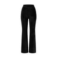 thumbnail image 4 of PMUYBHF Female Xl Plus Size Tall Leggings Flare Velvet Pants for Women High Waisted Wide Leg Stretch Elastic Waist Pull on Trousers Front Seam Slacks Flare Leggings for Women Tummy Control Pack, 4 of 5
