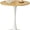Faux Oak, variant on Round Dining Tulip Table for 2, Mid-Century Modern Table with Sturdy Metal Pedestal for Kitchen, Bistro, Cafe, Leisure (Black, 24 INCH)