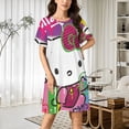 thumbnail image 2 of Hello Kitty Nightgowns for Women Short Sleeve Night Gown Soft Sleep Shirts Women's Sleepwear Print Sleep Dress, 2 of 7