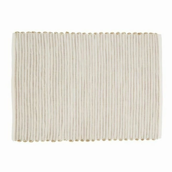 13 x 19 in. Ribbed Cotton Oblong Placemat, Natural - Set of 4