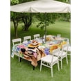 thumbnail image 4 of Outdoor Tablecloths with Umbrella Hole & Zipper, Spring Dog Tablecloth Rectangle 60x84 Inch, Retro Watercolor Botanical Floral Sunflower Waterproof Table Cloth, Patio/Pool/Picnic Table Covers, 4 of 8