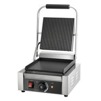 Panini Press Grill, 1800W Electric Sandwich Maker, Stainless Steel, Temp Control, 8.8x9.1in Non-Stick Plate for Burgers, Steak, Bacon, Indoor Cooking