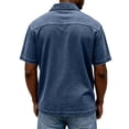 thumbnail image 3 of Zimjoy Men's Vintage Washed Distressed Polo Shirts Classic Fit Pullover Tops Summer Casual Lapel Button Tee, Navy 3XL, 3 of 3