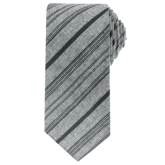 INSPIRE CHIC Men's Stripe Ties Neck Cotton Blend Self-tied Skinny Neckties for Wedding Grey One Size