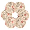 thumbnail image 7 of Yayeee 6 PCS Drink Coasters with Holder Set Woven Absorbent Round Tabletop Hot Pad, Light Starfish, 7 of 7