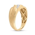 thumbnail image 3 of 10kt Yellow Gold Mens Round Diamond Wedding Band Ring 1/3 Cttw, 3 of 4
