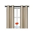 thumbnail image 2 of 1 Pair kitchen window curtain short panel 100% privacy blackout bathroom Décor D24 TAUPE Color Grommets On Top 30" X 36" Each panel, 2 of 3