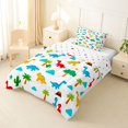 thumbnail image 2 of Homewish Lovely Dinosaur Twin Comforter Sets,Cartoon Animal Themed Bedding Set,White,Polkadot Reversible,2-Piece,1 Comforter and 1 Pillowcase, 2 of 7