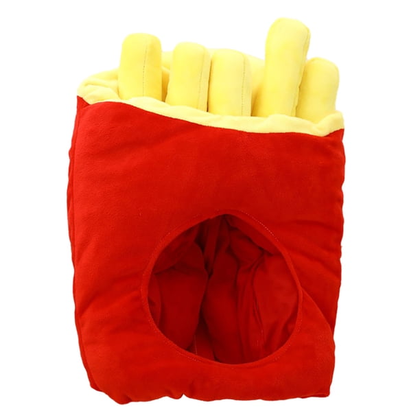 EeaseMX 1 gorro de peluche con diseño de papas fritas para fiesta, adorable tocado decorativo (rojo)