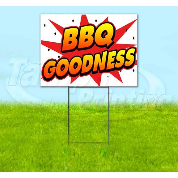 Wbg Bbq Goodness (18" x 24") Yard Sign, Includes Metal Step Stake