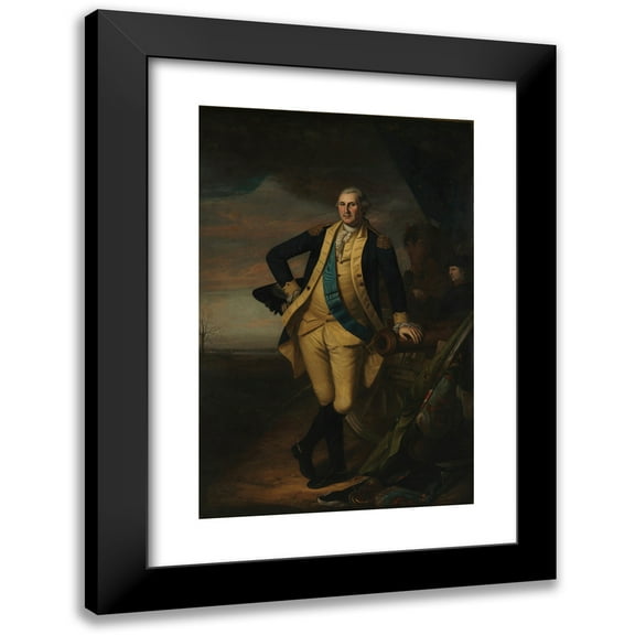 Charles Willson Peale 11x14 Black Modern Framed Museum Art Print Titled - George Washington (ca. 1779-81)