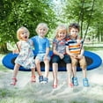 thumbnail image 3 of Gymax 60'' Saucer Tree Swing Surf Outdoor Adjustable Kids Giant Oval Platform Swing Set Blue, 3 of 10