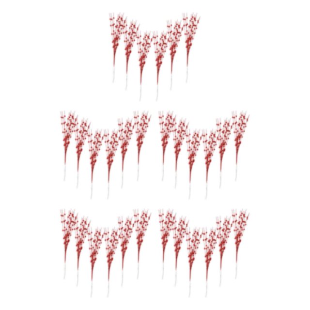 Matsuzay 6 tallos de bayas falsas de plástico de larga duración que añaden un toque de naturaleza a las manualidades sin olet rojo Type2 NO2