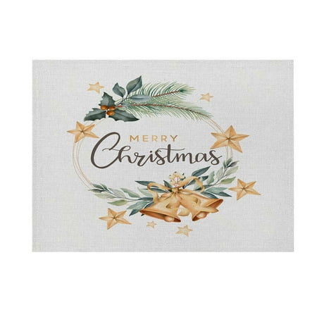

New Year New You 2022 Tuscom Christmas Placemat Family Table Atmosphere Arrangement Supplies Decorations Christmas Gifts for Family on Clearance