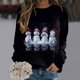 thumbnail image 2 of Gibobby Sudadera de cuello Rojoondo con estampado de Navidad para mujer, suéter de ajuste de cuello Rojoondo, camisetas informales de manga larga para entrenamiento, blusa suelta (Negro, M), 2 of 4