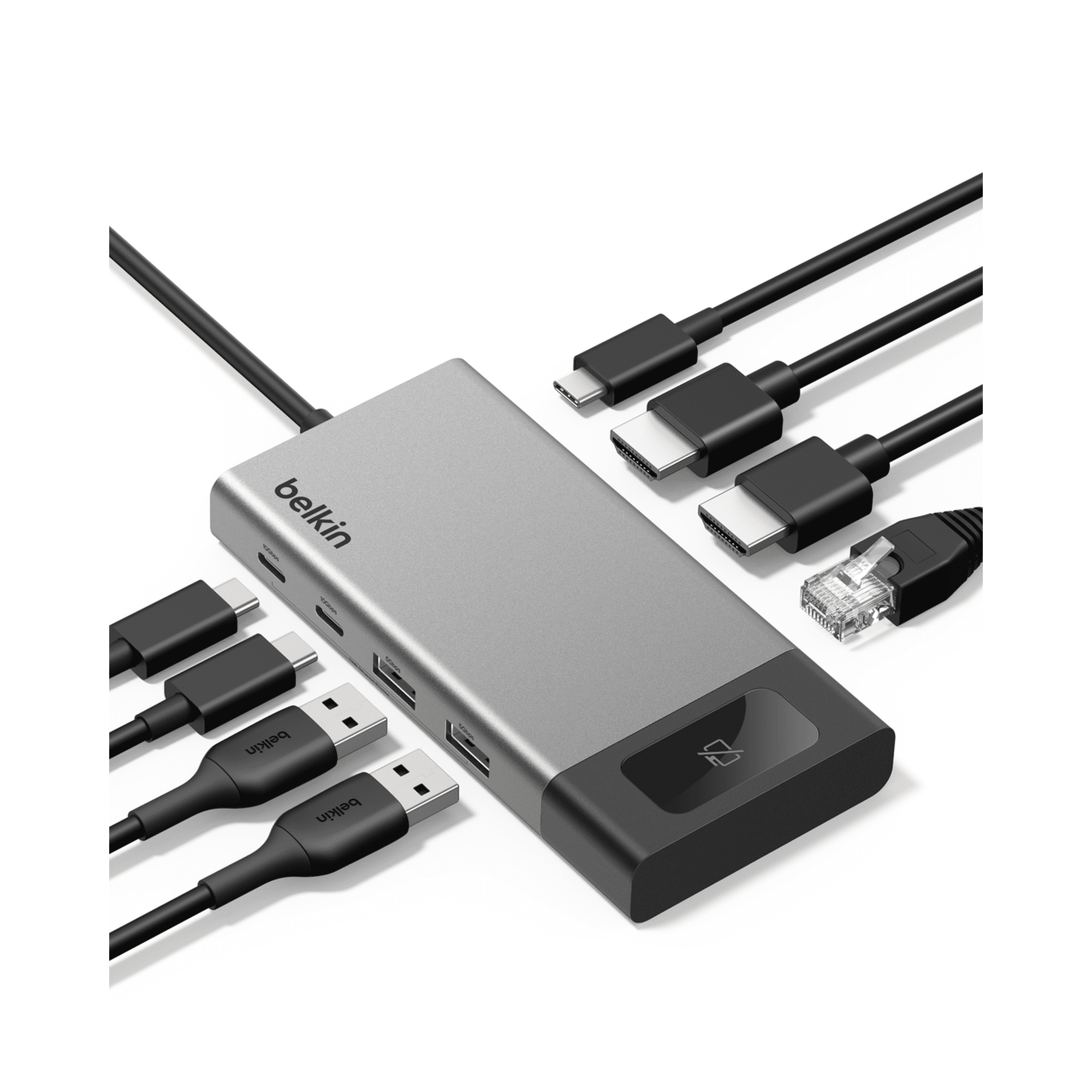 Belkin USB-C Hub, 8-in-1 Multi-Port Docking Station 100W - Dual Display Support for Mac, Windows and Chromebook - 10Gbps data transfer speeds, Ethernet, resolutions up to 4K@60Hz