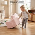 thumbnail image 5 of AILEEKISS Toddler Sofa Chair, 2-in-1 Foldable Baby Couch Flip Open Sofa Bed for Playroom, Pink, 5 of 10