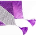 thumbnail image 3 of Chemin de Table de Mariage à Sequins avec Bande Diamantée et Pompons, Violet, 13 Pouces x 72 Pouces, 3 of 5