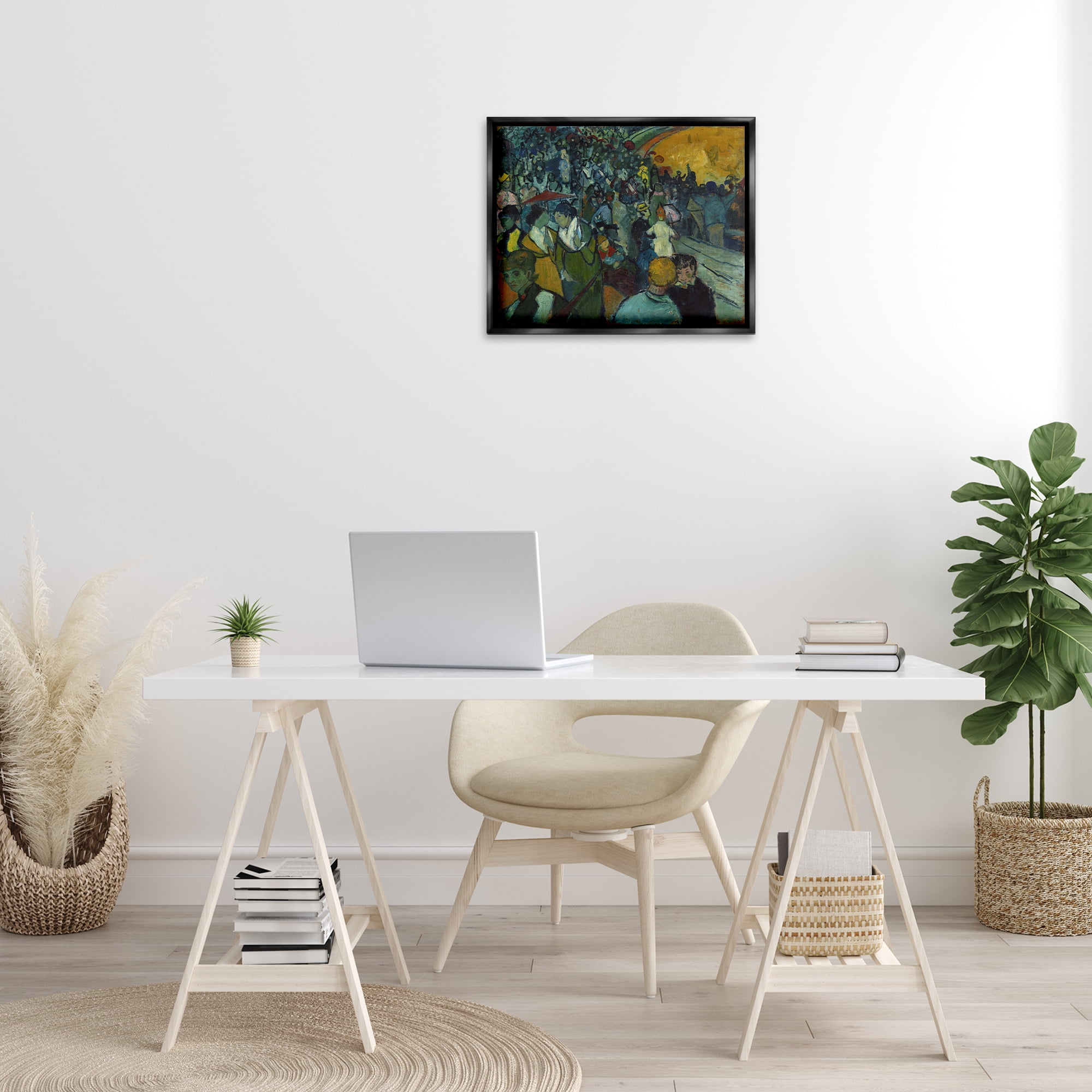 Stupell Industries Classical Van Gogh Arena People Painting Black Floater Framed Canvas Art Print Wall Art, 21 x 17