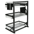 thumbnail image 5 of SAYFUT 2/3 Tier Stainless Steel Dish Display Stand Drainer Drying Rack Drainboard Home Kitchen Shelf Space-Saving Organizer Storage Rack, Black/ White/ Silver, 5 of 8