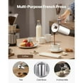 thumbnail image 6 of KFFKFF Stainless Steel French Press Coffee Maker, 34 Ounce (1 Liter) Double-Wall Insulated Coffee and Tea Brewer with Filter, Ideal for Home, Kitchen, Camping, and Travel, Silver, 6 of 9