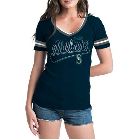 Seattle Mariners Autographed Baseball - MLB Seattle Mariners Women's Short Sleeve Team Color Graphic Tee