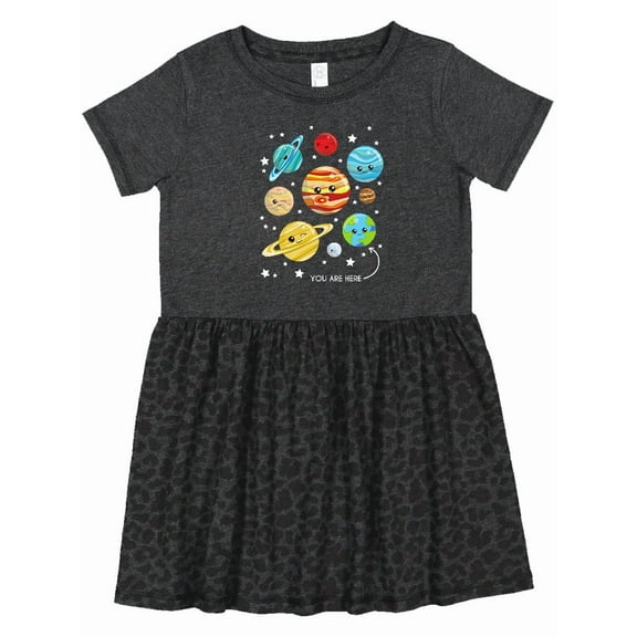 Inktastic Cute Planets, Kawaii Planets, Space, Cosmos, Stars Girls Toddler Dress