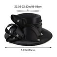 thumbnail image 3 of Jiibva Satin Cloth Church Hat Women Wide Brim Hat Elegant Wedding Photography Hat Female Banquet Fancy Fascinator Formal Hat, 3 of 7