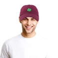 thumbnail image 2 of DALIX Four Leaf Clover Hat Baseball Cap St. Patrick's Day Cotton Caps Maroon, 2 of 7