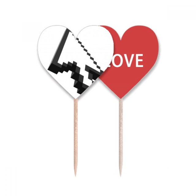 Mosaic Game Nostalgia Art Deco Fashion Toothpick Flag LOVE Heart Lable Cupcake Pick
