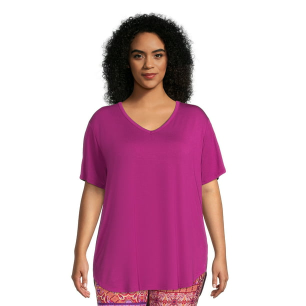 Terra & Sky Women's Plus Size V-Neck Tunic T-Shirt - Walmart.com