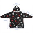 thumbnail image 7 of Paw Prints and Bones Blanket Hoodies for Kids 6-13YR Oversize Wearable Blanket Hoodies for Boys Girls Teens, 7 of 7