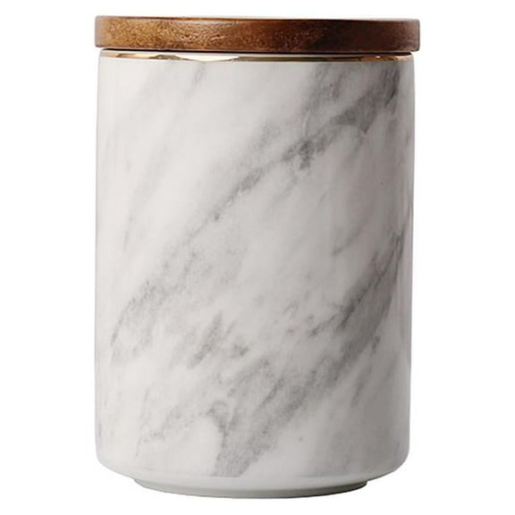 Fiocias Nordic Style Seasoning Box Marbling Sealed Jar Kitchen Canisters for Tea 10x15cm