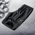 thumbnail image 5 of VBTAPA Men's Ice Silk Cooling Quick Dry Running Shorts Lightweight Breathable Gym Workout Shorts Drawstring Elastic Waist Long Basketball Shorts with Pockets Black XXXL, 5 of 8