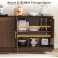 thumbnail image 5 of 66.5" Sideboard Buffet Cabinet with Storage, Modern Credenza with Arched Doors, Wood Accent Cabinet for Living Room, Entryway, Dining Room Storage, 5 of 10